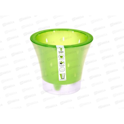 Горшок д/цветов Ванда 2л Зелёный-прозрачный (с вкладкой) d17 h15 *10