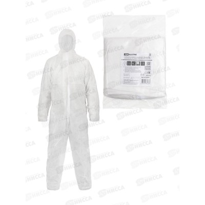 Комбинезон защитный одноразовый &quotКаспер Р40&quot, на молнии, 40 г/м2, белый, разм. 56-58/182-188, 0324   *40