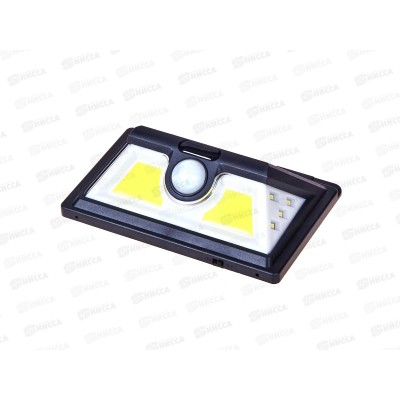 Светильник светодиодный на солнечных батареях 11Вт 6500К 400Лм IP65 с датчиком движения черный, 25016 duw