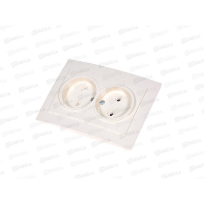 Розетка PALAZZO скрытая установка, двойная 16А 250В прямоугольная слоновая кость 26485