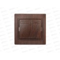 Выключатель INTRO Plano двойной, cкрытая установка, 10А-250В, венге, 1-104-10 *10/200 Выключатель INTRO Plano двойной, cкрытая установка, 10А-250В, венге, 1-104-10 *10/200
