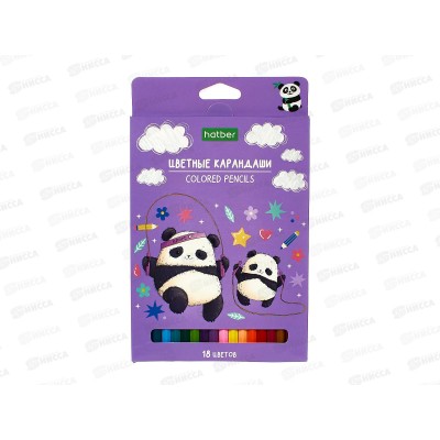 Карандаши 18цв Hatber Плюшевые панды "ECO" 087798 *8 Карандаши 18цв Hatber Плюшевые панды "ECO" 087798 *8