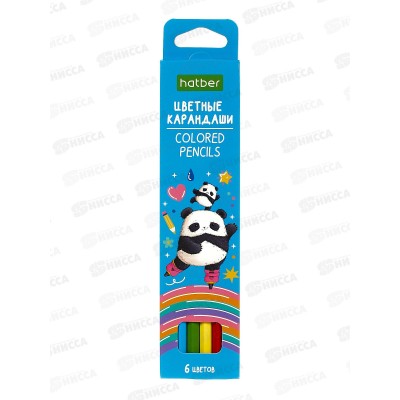 Карандаши 6цв Hatber Плюшевые панды "ECO" 087796 *24/480 Карандаши 6цв Hatber Плюшевые панды "ECO" 087796 *24/480