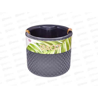 Кашпо &quotФасет&quot D180мм вставка и автополив Графитовый М3236 *8