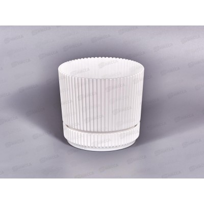 Кашпо &quotСтрип&quot D110мм 0,6л с/п Белый М3245 *18