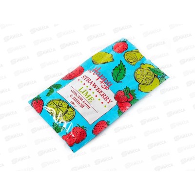 Соль для ванн 100г Happy с пеной Клубника и лайм *24 Соль для ванн 100г Happy с пеной Клубника и лайм *24