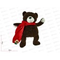 Медведь с шарфом, цвет: коричневый, 30х15х40см, 2401203004-2 АТМ Медведь с шарфом, цвет: коричневый, 30х15х40см, 2401203004-2 АТМ