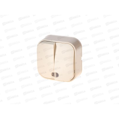 Выключатель IONICH 2-клавиши открытая установка, 10А, 220В "Слоновая кость" подсветка 1426*10 Выключатель IONICH 2-клавиши открытая установка, 10А, 220В "Слоновая кость" подсветка 1426*10