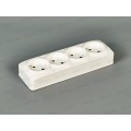 Розетка IONICH 4-местная открытой установки, без заземления, 16А, 220В белая 1446*10