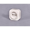 Розетка IONICH 1-местная открытая установка, без ззаземления, 16А, 220В белая,керамика,1415*10