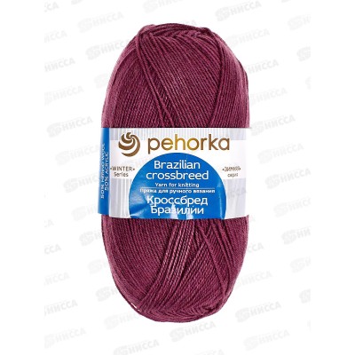 Пряжа Кроссбред Бразилии Цикламен шер/акр 100гр 500м 40