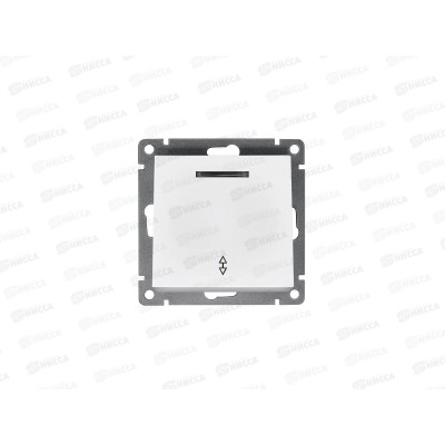 Выключатель Афина 1-клавиша скрытая установка, 10А, 220В белый, проходной, подсветка,А0125*10