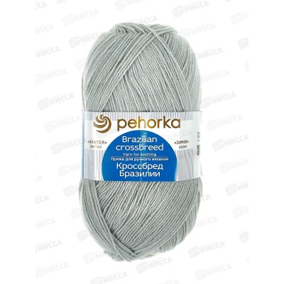 Пряжа Кроссбред Бразилии светло серый шерсть/акрил 100гр 500м 08