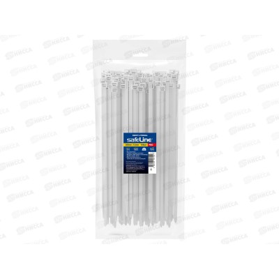 Хомут-стяжка кабельная нейлоновая Safeline 7,6*200-W-100 белая 100шт Хомут-стяжка кабельная нейлоновая Safeline 7,6*200-W-100 белая 100шт