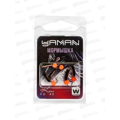 Мормышка вольф безнасад. "ЯМАН" Столбик №5 d-2, L-9,5мм, вес 0,65, красный шар, медь (5шт)