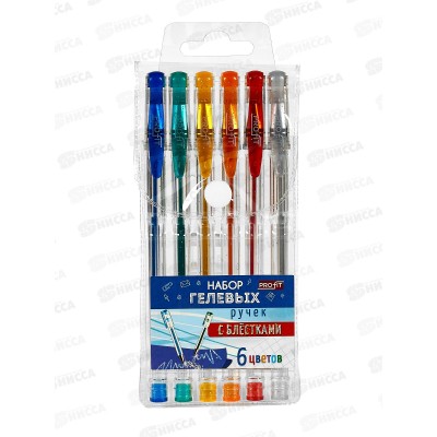 Ручки гел. Profit 6цв. с блестками НР-9918 *24 Ручки гел. Profit 6цв. с блестками НР-9918 *24