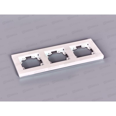 Рамка Афина трехместная универсальная жемчуг, А0045-OBr*10 Рамка Афина трехместная универсальная жемчуг, А0045-OBr*10