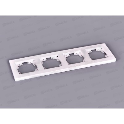 Рамка Афина четырехместная универсальная белая, А0046*10 Рамка Афина четырехместная универсальная белая, А0046*10