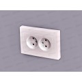 Розетка Афина 2-местная скрытой установки, без заземления, 16А, 220В жемчуг, A0102-OBr*10