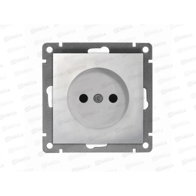 Розетка Афина 1-местная скрытой установки, без заземления, 16А, 220В серебро, A0022-S*10