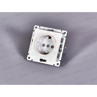 Розетка Афина 1-местная скрытой установки, c заземлением, з/ш 16А, 220В жемчуг,A0049-OBr*10