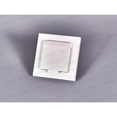 Розетка Афина 1-местная скрытой установки, c заземлением, с крышкой 16А, 220В жемчуг,A0029-OBr*10