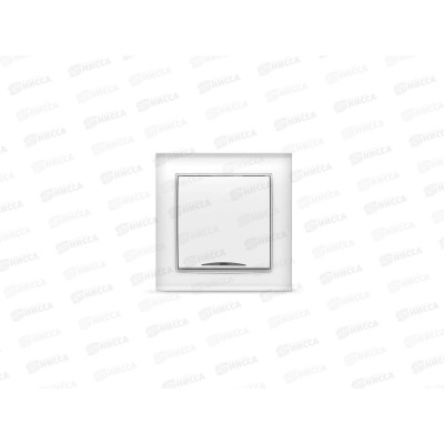 Выключатель Бриллиант 1-клавиша скрытой установки, 10А, 220В, подсветка, белый, 7947397*10