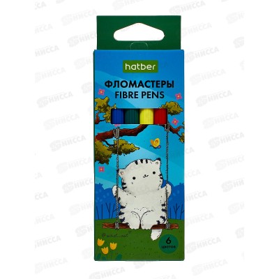 Фломастеры 6цв. Hatber Приключения кота Пирожка "ECO"   FP_066359 *24 Фломастеры 6цв. Hatber Приключения кота Пирожка "ECO"   FP_066359 *24