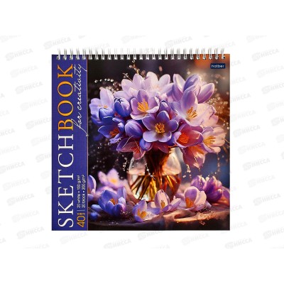 Скетчбук 40л Hatber SketchBook, Грация букета, без линовки, 31714 *8