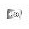Розетка Бриллиант 2-местная с заземлением, скрытой установки, 16А, 220В,серебро,керамика, 7949780*10 Розетка Бриллиант 2-местная с заземлением, скрытой установки, 16А, 220В,серебро,керамика, 7949780*10