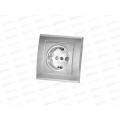 Розетка Бриллиант 1-местная с заземлением, скрытой установки, з/ш 16А, 220В,серебро,керамика, 7949889*10