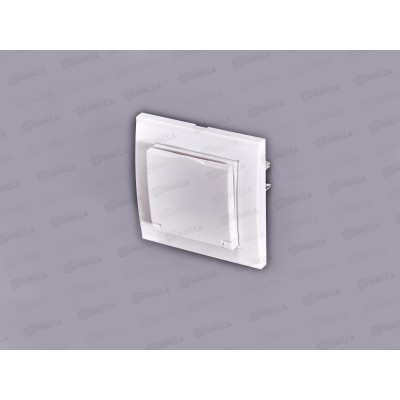 Розетка Бриллиант 1-местная с крышкой,  с заземлением, скрытой установки,16А, 220В,белая,керамика,7947649*10
