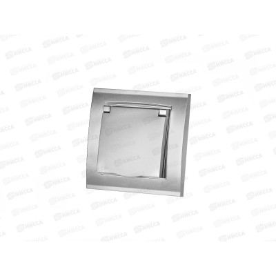 Розетка Бриллиант 1-местная с крышкой,  с заземлением, скрытой установки,16А, 220В,серебро, 7949896*10