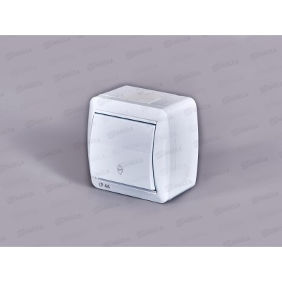 Выключатель КЛИО 1-клавиша открытой установки, 10А, 220В, проходной, белый, К2230*10