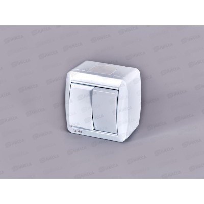 Выключатель КЛИО 2-клавиши открытой установки, 10А, 220В, белый, К2223*10