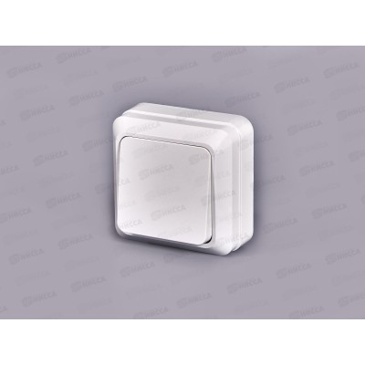 Выключатель ОЛИМП 1-клавиша открытой установки, 10А, 220В белый, О0021 *10