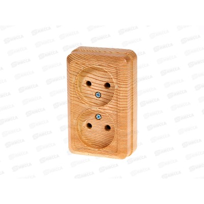 Розетка ОЛИМП 2-местная открытой установки, без заземления, 16А, 220В сосна, керамика,5560858*10 Розетка ОЛИМП 2-местная открытой установки, без заземления, 16А, 220В сосна, керамика,5560858*10