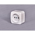 Розетка СОЮЗ 1-местная  Электра, открытой установки, без заземления 16А, 220В, белая,0011*10