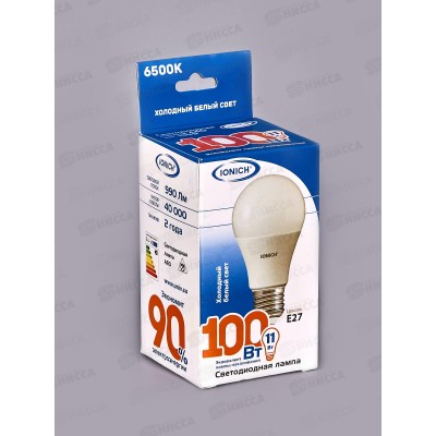 Лампа светодиодная IONICH E27 LED-SMD2835-А60-11ВТ-990Лм-230В 6500К,1559*50 Лампа светодиодная IONICH E27 LED-SMD2835-А60-11ВТ-990Лм-230В 6500К,1559*50