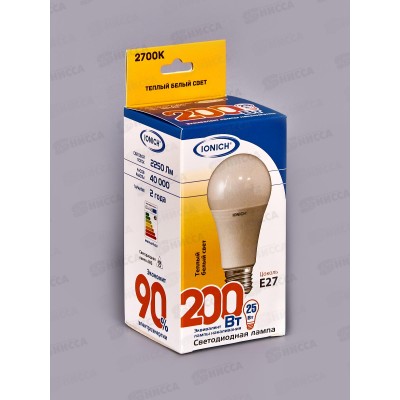 Лампа светодиодная IONICH E27 LED-SMD2835-А65-25ВТ-2250Лм-230В 2700К,1808*50 Лампа светодиодная IONICH E27 LED-SMD2835-А65-25ВТ-2250Лм-230В 2700К,1808*50