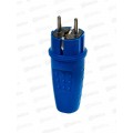 Вилка UNIVersal с заземлением прямая, каучук, 16А, 250B, IP44, синяя,3041