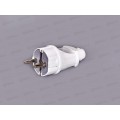 Вилка UNIVersal с заземлением прямая, 16А, 250B, белая, А101