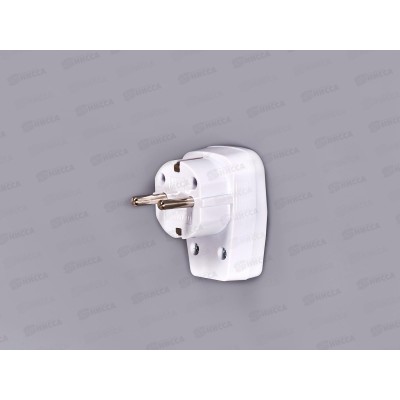 Вилка UNIVersal с заземлением с выкл., 16А, 250B, белая,0056