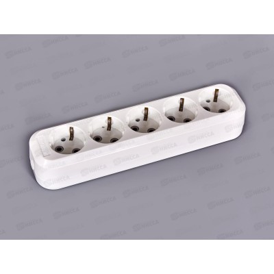 Колодка UNIVersal с заземлением 5 гнезд АБС-пластик, Е305