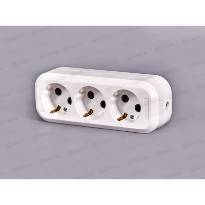 Колодка для удлинителя IONICH 3 гнезда с заземлением,1521 Колодка для удлинителя IONICH 3 гнезда с заземлением,1521