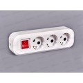 Колодка для удлинителя IONICH 3 гнезда с заземлением с выкл