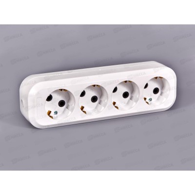 Колодка для удлинителя IONICH 4 гнезда с заземлением,1522 Колодка для удлинителя IONICH 4 гнезда с заземлением,1522
