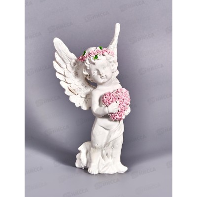Сувенир &quotАнгел в розовом венке с сердцем из роз&quot 15*5,5см 3734542