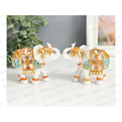 Сувенир &quotБелый слон в попоне с вставками&quot 9,5*5*7см микс 7625451