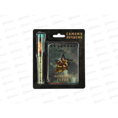 Набор под &quotНастоящий герой&quot (блокнот+ручка) 5161831